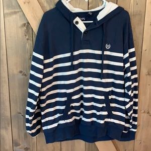 Chaps, 3 Button Hooded Sweatshirt